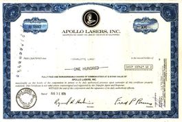 Apollo Lasers Inc. - 1979
