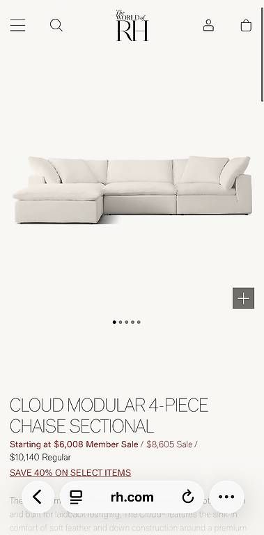 Divani: Restoration Hardware Cloud Sofa – Usato da Herrliberg venduto da jil_y77h 2