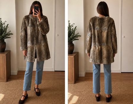 Manteau en fourrure de lapin - Taille 36 - excellent