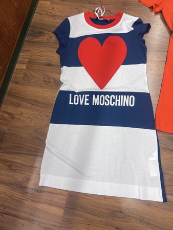 Kleid neu  LOVE MOSCHINO rot blau weiss Grösse 32 neu