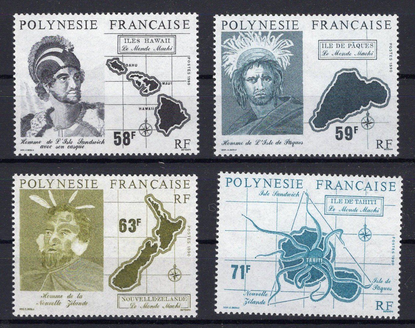 Alle Briefmarken: R6406  /  Polynésie 1990 neufs XX – Neu (gemäss Beschreibung) aus Ste-Croix von MONT-TAGNAC