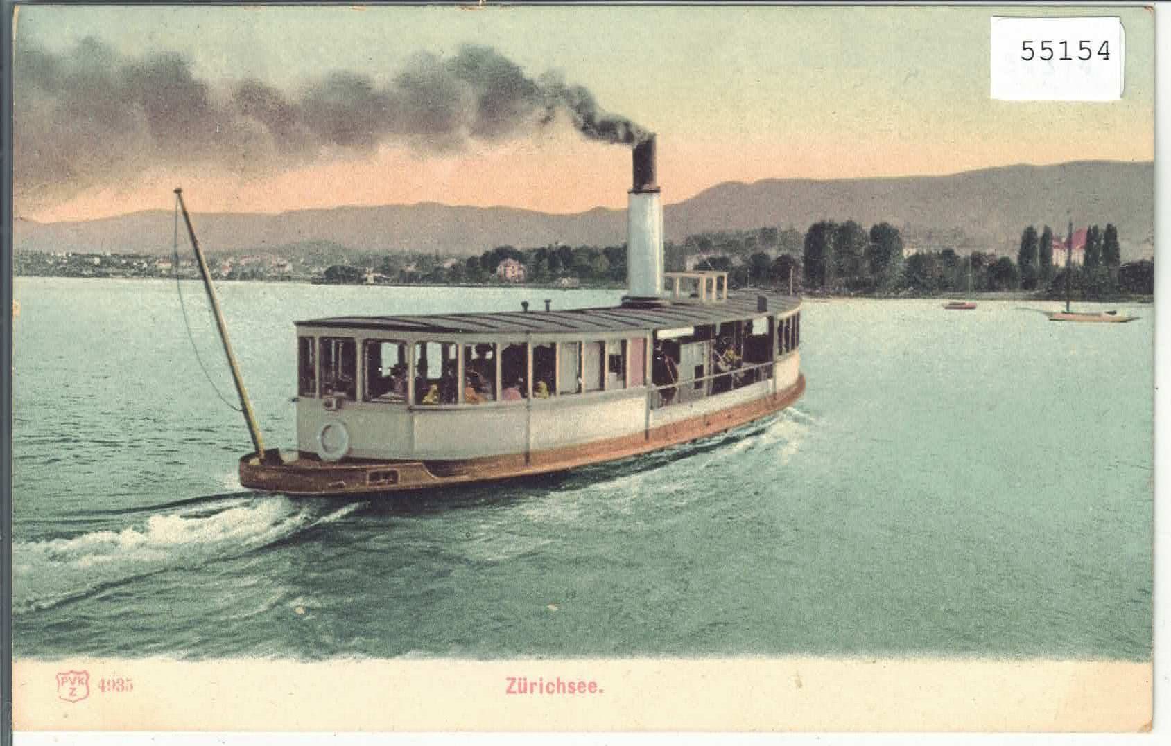 Cartoline postali: Zürichsee - Salondampfer - Litho – Usato da Ettingen venduto da Kartenplanet