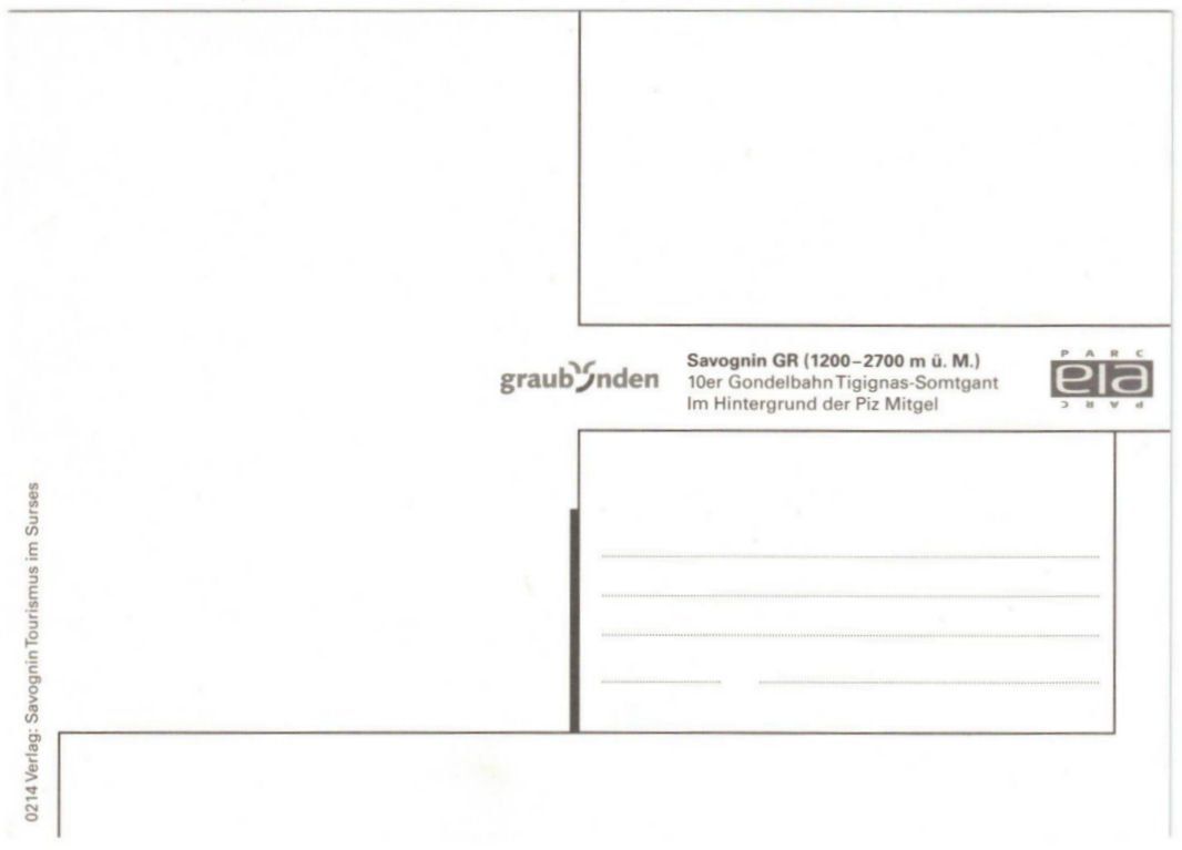 Cartoline postali: Savognin - Gondelbahn Tigignas--Somtgant – Usato da Binningen venduto da Mountainrider 1