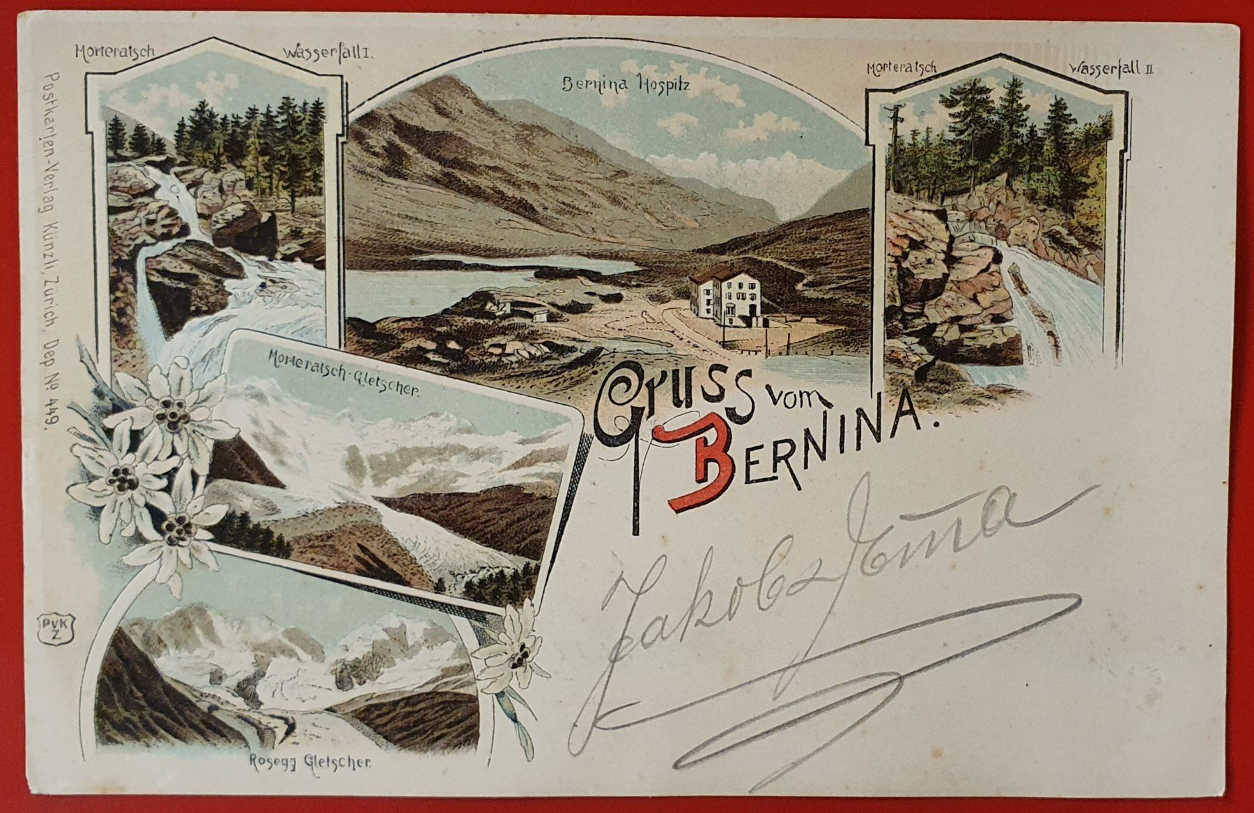 Cartoline postali: Gruss vom Bernina 1900 – Usato da Kreuzlingen venduto da Rschweiz1