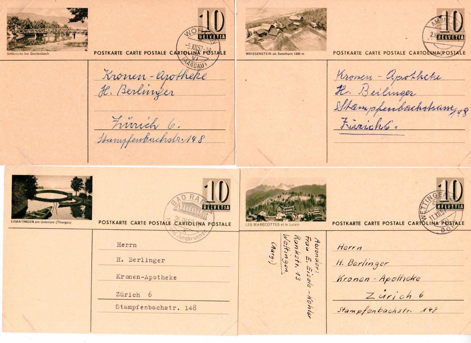 Alle Briefmarken: 10 Bildpostkarten Schweiz – Gebraucht aus Wolhusen von Curver9 1