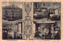 Werbekarte Hotel BERG in Wiesbaden 1915