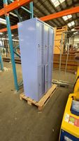 Gardarobe Spind Schrank blau 6 Fächer Metall gebraucht