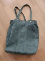 Ledertasche,Petrol/Mint mit Glitzer