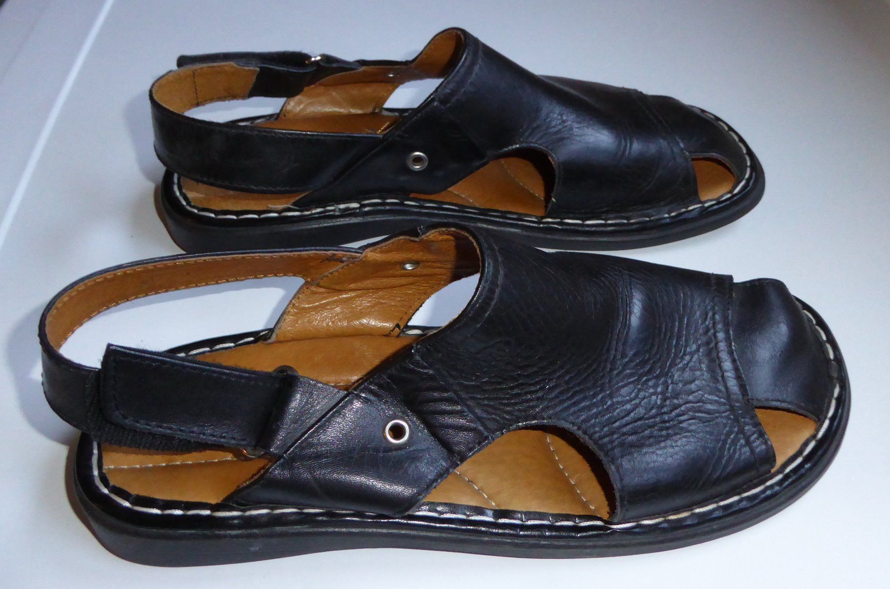 Scarpe da uomo: Herren Sandalen, Leder schwarz Grösse 41 – Usato da Spreitenbach venduto da Turbo_1105 1