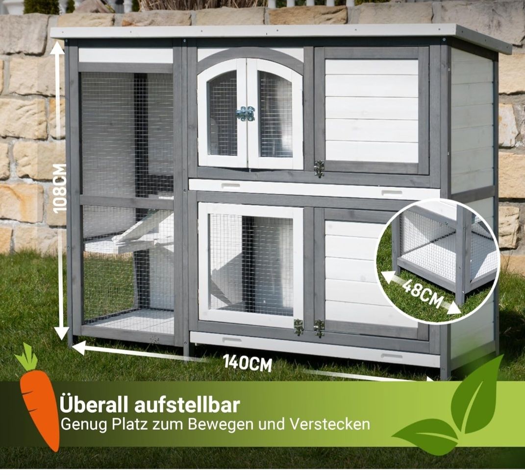 Gabbie, trasporto & Sicurezza: Grosser Hasenstall/Meerschweinchenstall – Nuovo e nell'imballaggio originale da Malters venduto da chaufhuesli 1