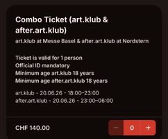 2x rampa Combo Ticket (art.klub & after.art.klub)