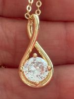 Luxus Elegante Zirkonia Kette Farbe : Gold/Weiss