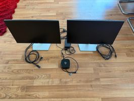 Homeoffice-Set 2x Dell 24“ Bildschirme und HP-Docking G4