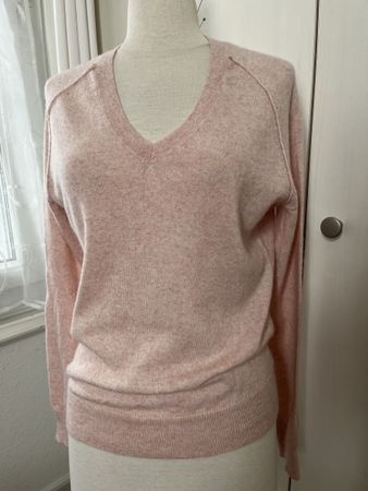 Pull rose poudré 100% cachemire taille 42 comme neuf!