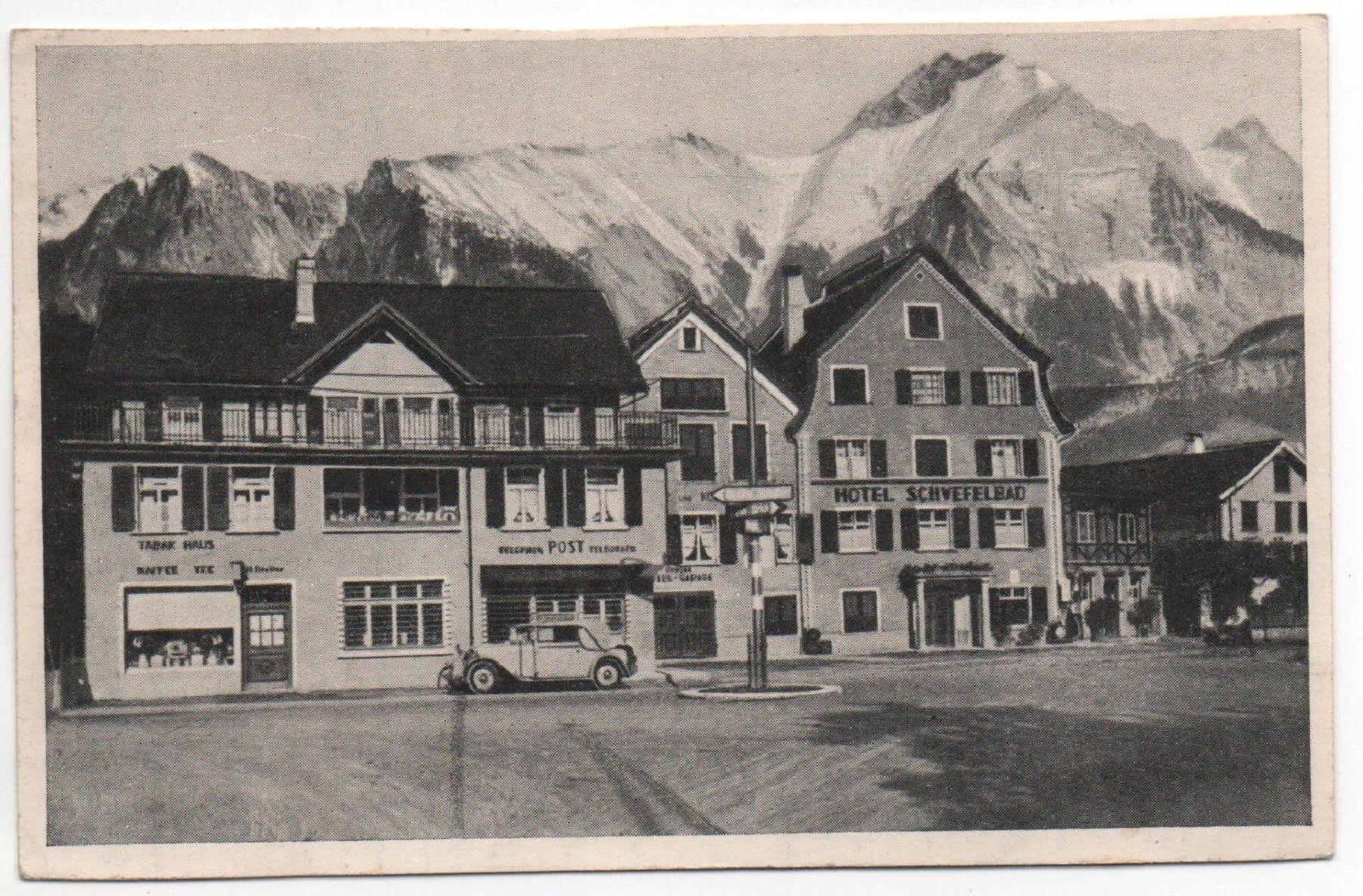 Cartoline postali: SARGANS Nota Hotel Schwefelbad - Post - Auto – Usato da Jona venduto da philajona