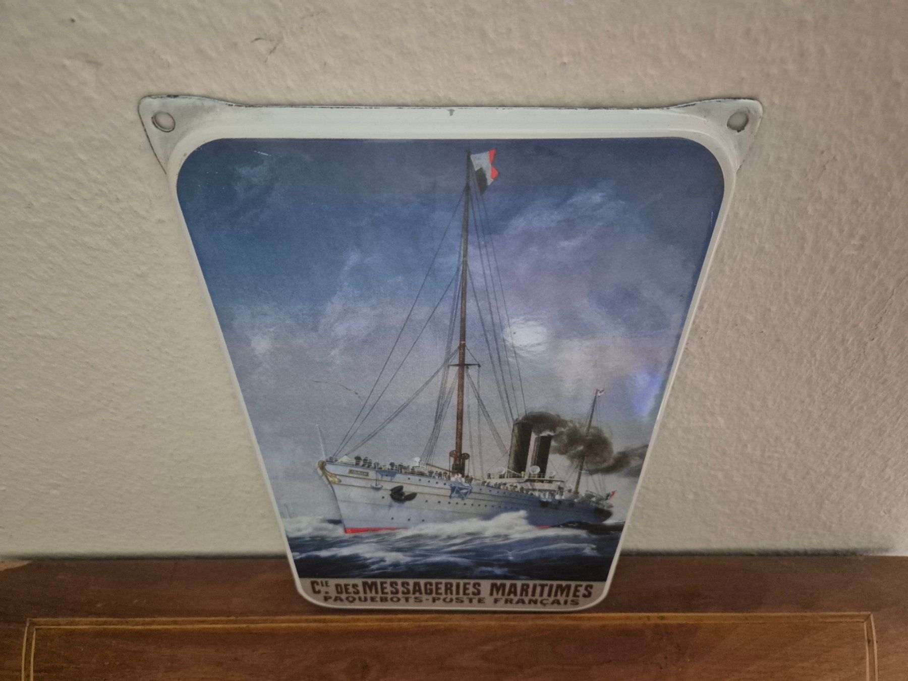 Insegne: Emailschild Post Frankreich Dampfschiff Retro Emaille Schild – Nuovo (secondo la descrizione) da Schaffhausen venduto da pfanis09 3