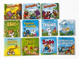 11 Mini-Kinderbücher: JaMaDu, McDonald's, Weleda
