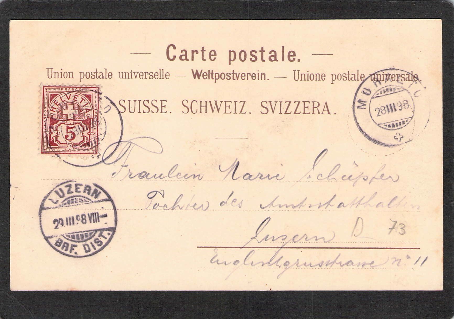 Cartoline postali: ^Souvenir de Monte S.Salvatore , 1898 – Usato da Reichenburg venduto da Pipo-67 1