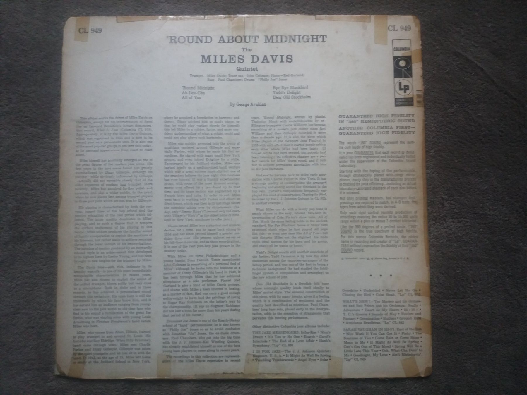 Dischi in vinile: LP (Miles Davis) Round About Midnight 1957 – Usato da Meyrin venduto da toutatis 1