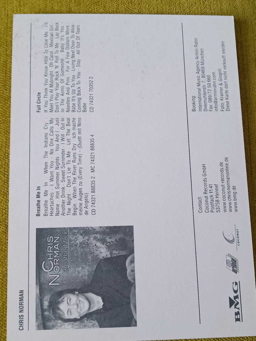Autografi: Chris Norman - handsigniert – Usato da Menziken venduto da Artographs 1