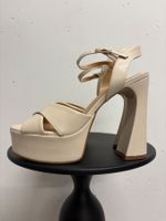 Hammerstein Plateausandalen Gr. 39 Leder creme High Heels
