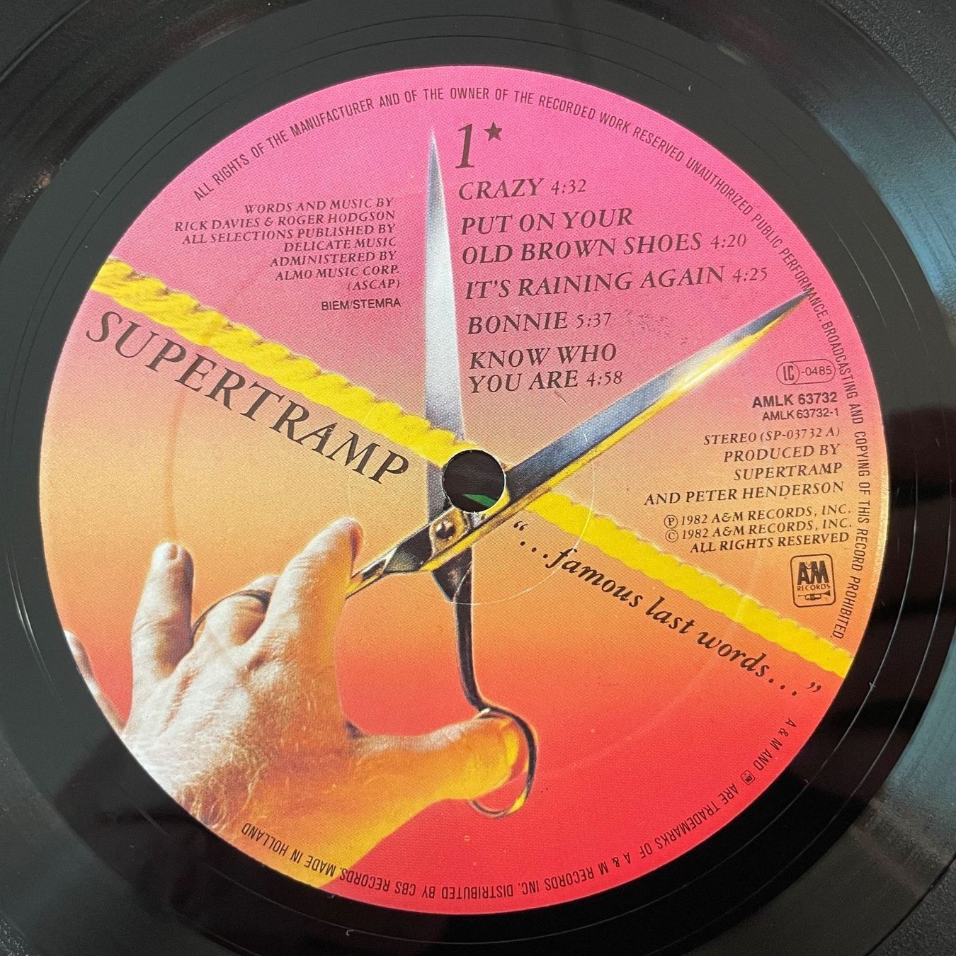 Schallplatten: SUPERTRAMP - ...."famous last words" – Gebraucht aus Zürich von  3