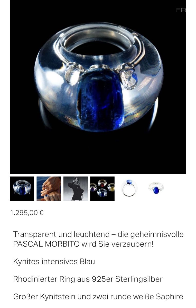 Bagues: Ring PASCAL MORBITO Kyanite Sterling Silver 925 Rhodium-plat – Neuf (Voir description) à Zollikon par houseofsamar