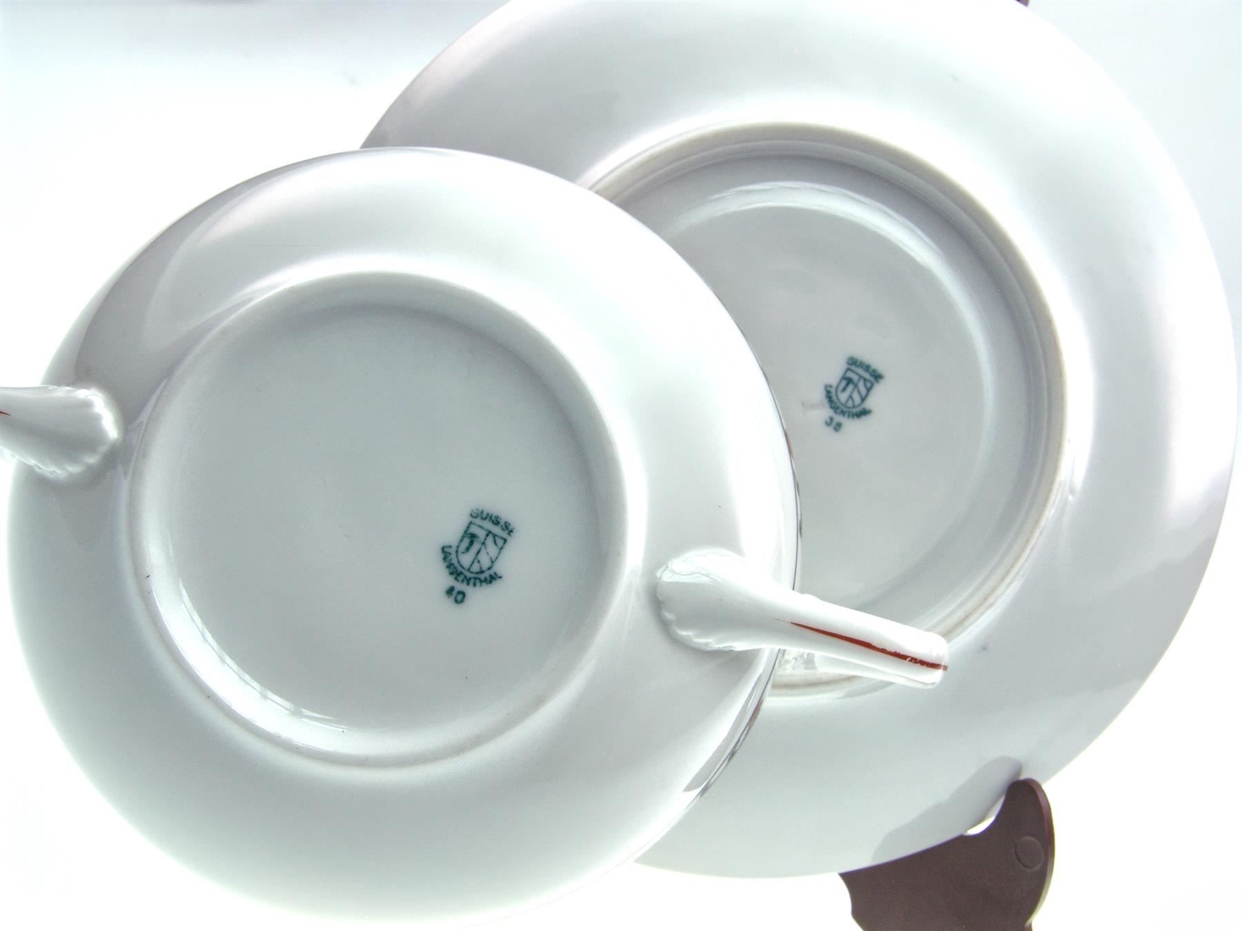 Set di piatti: Katzen Suppentasse & Teller Langenthaler 1938 - 1940 – Usato da Seedorf BE venduto da ArcoCera 3