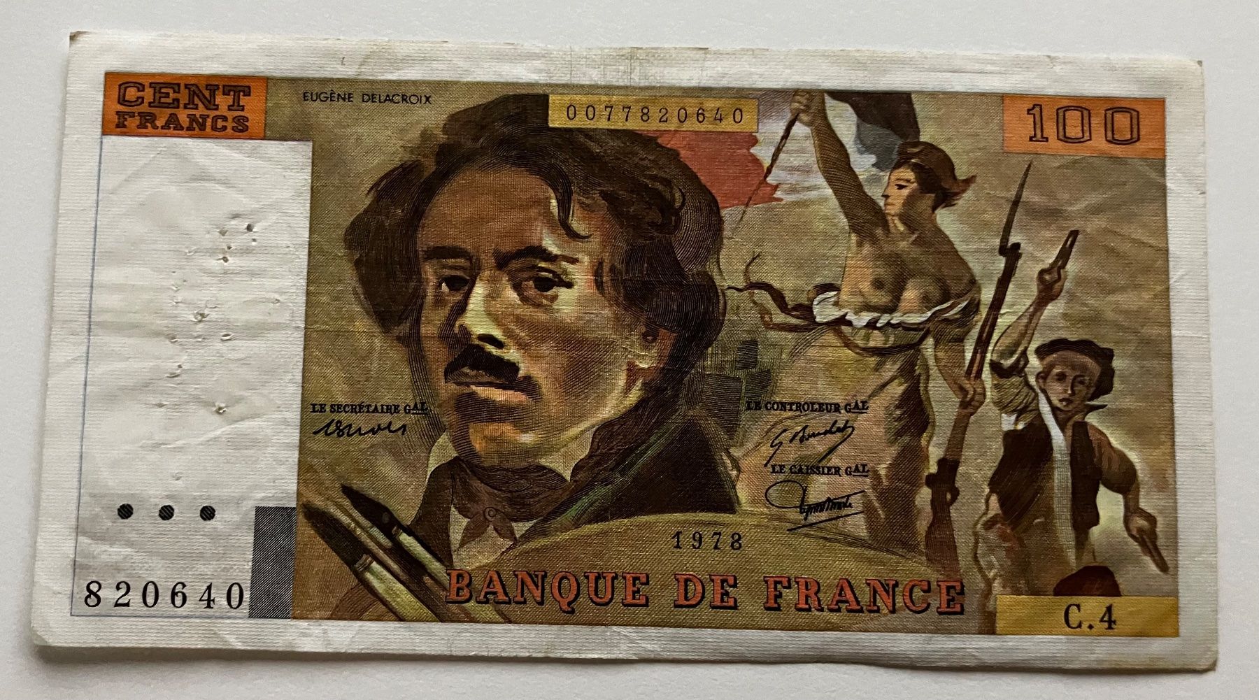 Banconote: Frankreich 100 Francs 1978 Serie C.4 – Usato da Algetshausen venduto da Carrhard