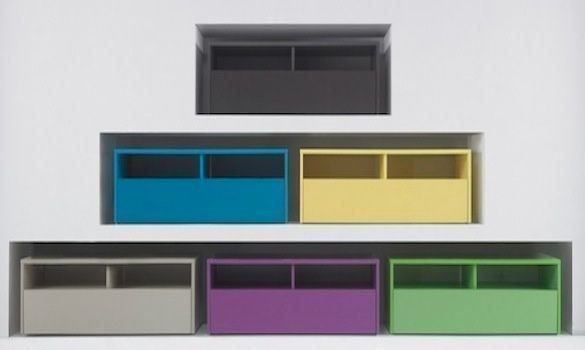 Scaffali: TV-Element Lowboard 1 Klappe & 2 Fächern, Hochglanz GELB – Nuovo e nell'imballaggio originale da Schaffhausen venduto da Spezialist
