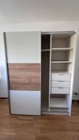 Schwebetürenschrank weiss/Holzoptik guter Zustand