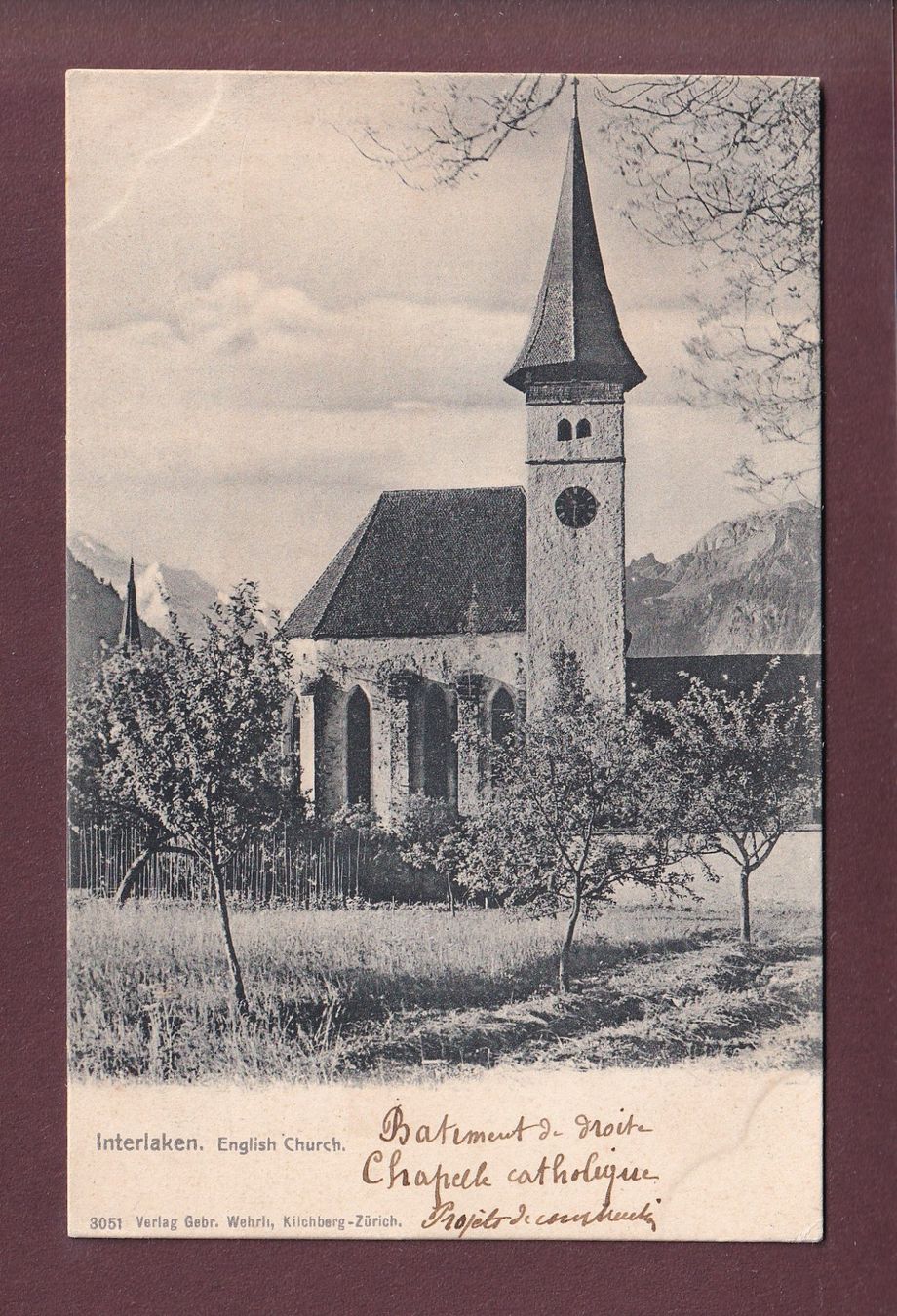 Ansichtskarten: INTERLAKEN - English Church – Gebraucht aus Pully von nicecards