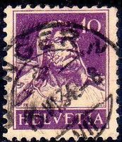 LUNGERN 1934 TELLBRUSTBILD 10 RP NR 184 VOLLSTEMPEL - B566