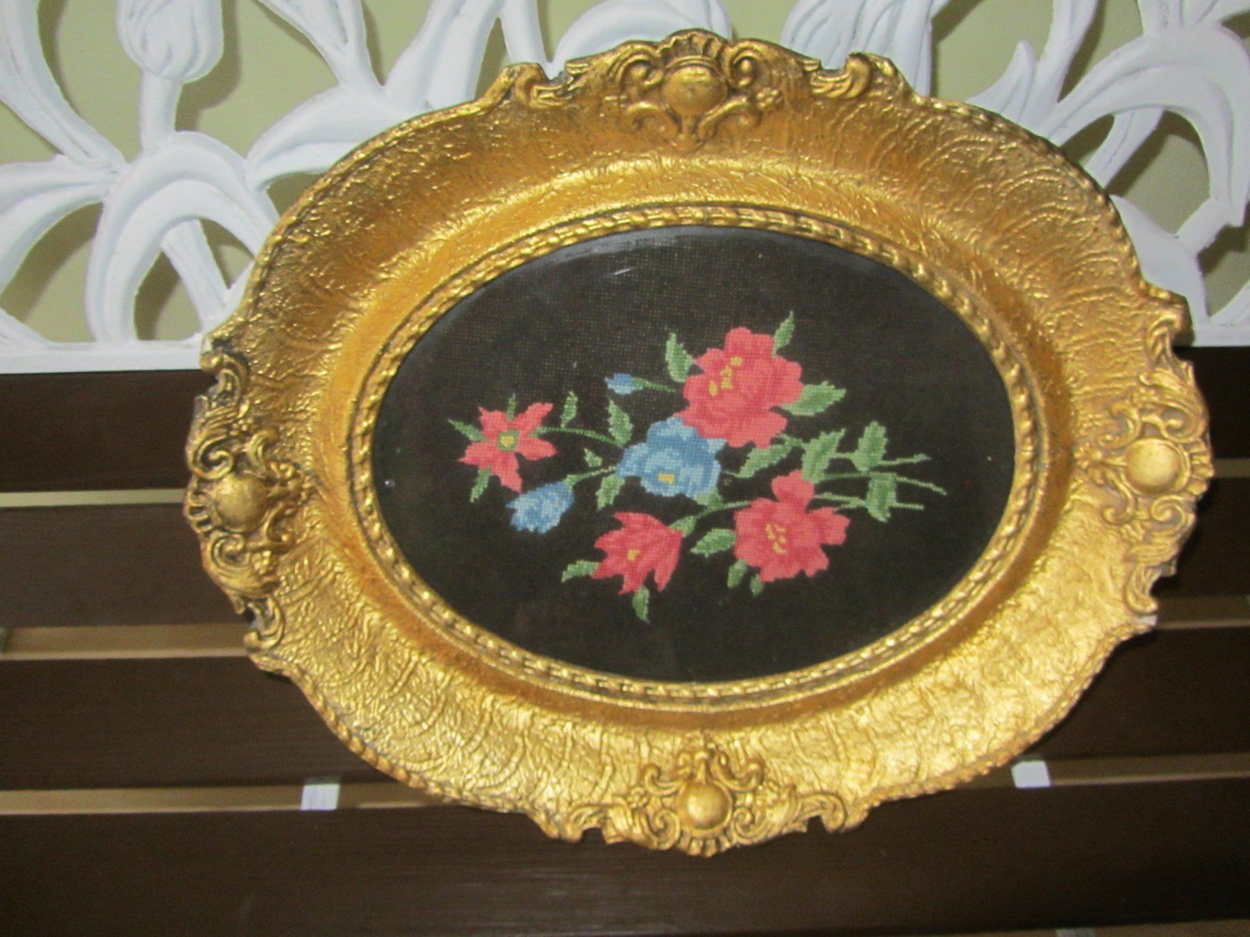 Gemälde: Antikes🤩 gestricktes Bild hinter Glas mit Rahmen – Gebraucht aus Schötz von Vulkan2 4