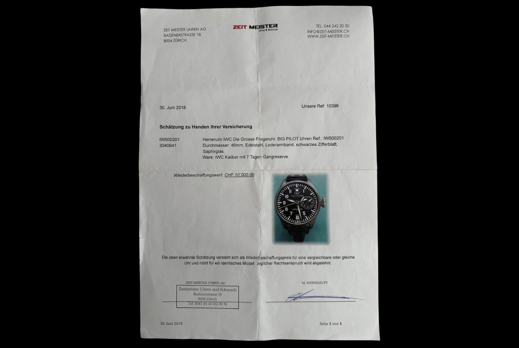 IWC Uhren: IWC Big Pilot, Ref. IW500201 in Edelstahl – Gebraucht aus Zuzwil SG von artimmo 8