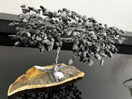 Edelsteinbaum aus Schneeflocken Obsidian