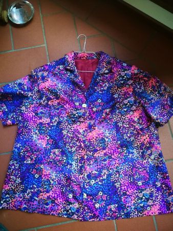 Bund Blumen pink blau jupe 2teiler