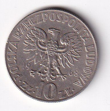 Tutti le monete: Polen 10  zlotych 1968 – Usato da Neuchâtel venduto da karlpierrino 1