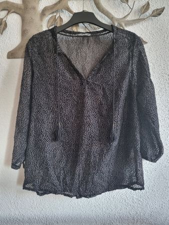 Nile Blouse Gr. S, schwarz und braun 