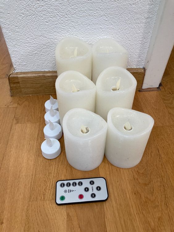 Sirius Home LED-Kerzen Aus Echtwachs – 3er Set, Flackernde Flamme, Timerfunktion, 150 Mm