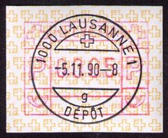 ATM 8A_VOLLSTEMPEL 5.11.90 LAUSANNE 1 DÉPÔT__ET-Standort !