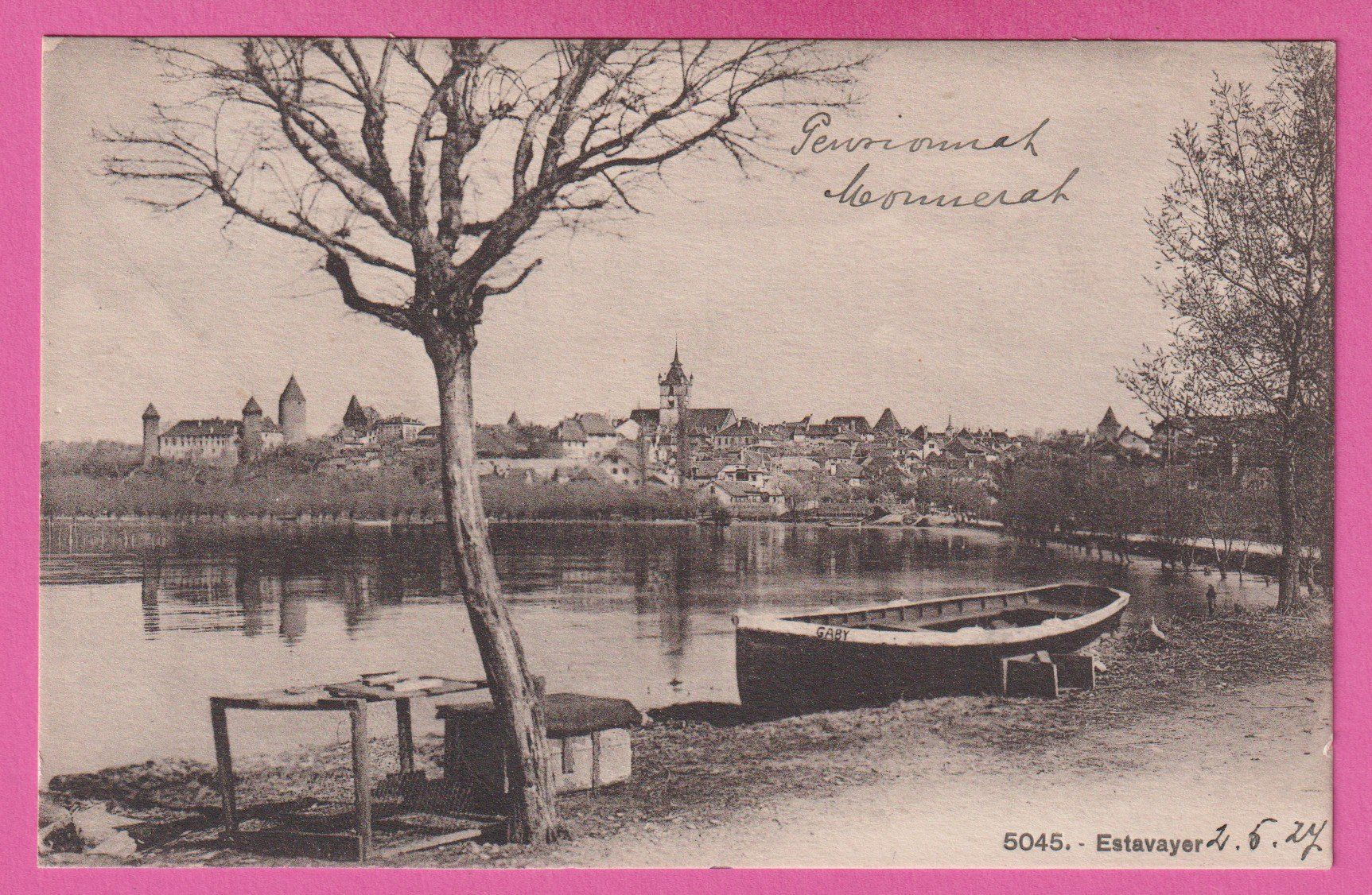 Cartoline postali: Estavayer gel 1927 – Usato da Einsiedeln venduto da dillie