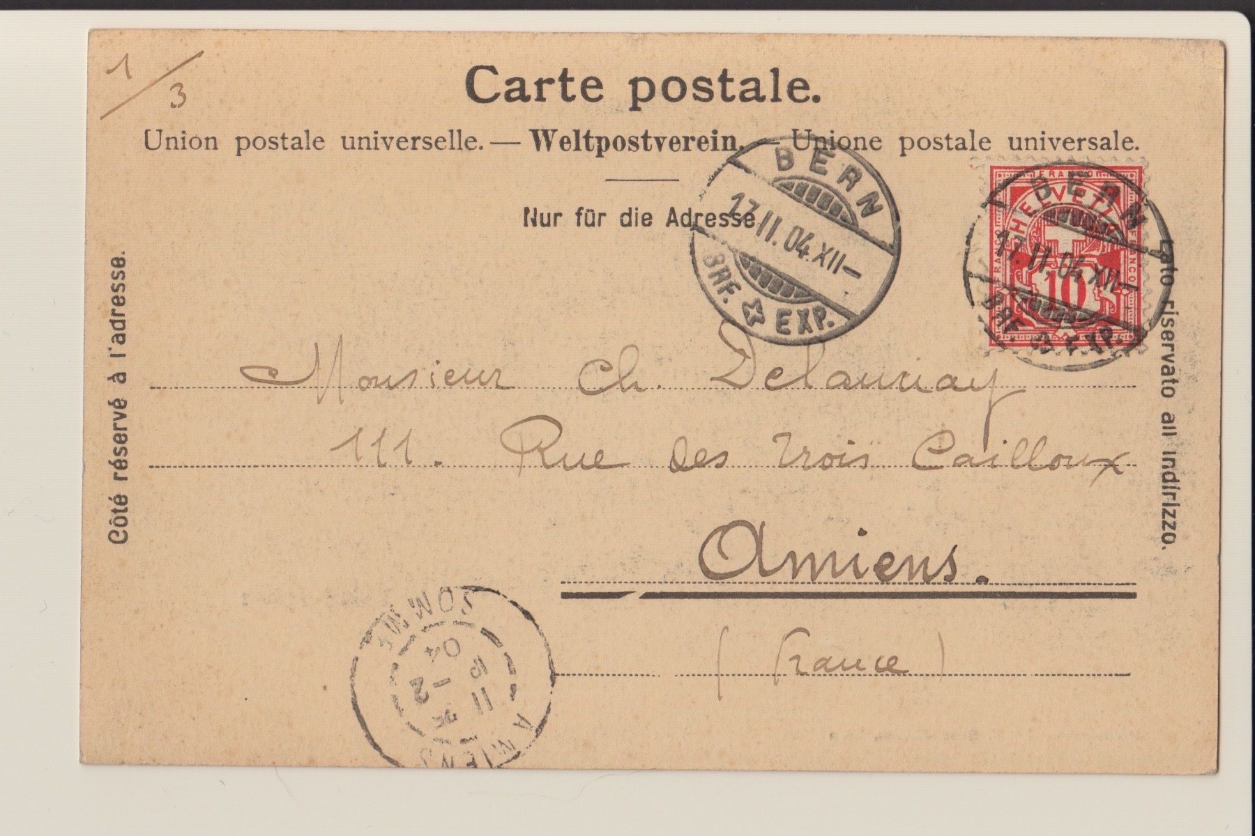 Cartoline postali: AK Bern - Bahnhofplatz - belebt - 17.02.1904 – Usato da Kirchberg BE venduto da Mgh 2