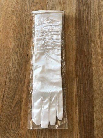 NEUE weisse Braut Handschuhe gerafft - 220253