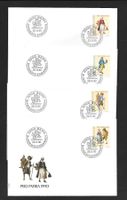 4 FDC Pro Patria 1990 Serie Einzelmarken ET Bern 22.5.1990