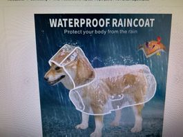 NeuXXL Wasserdichte Kapuze Welpenjacke PVC Hunde Regenmantel