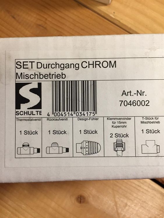Thermostat-Set Durchgang 1/2" chrom-404 2
