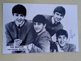 Photo Autogramm Karte / The Beatles  Parlophone Records 1964