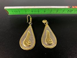 Eleganti orecchini pendenti in argento 800 placcati oro