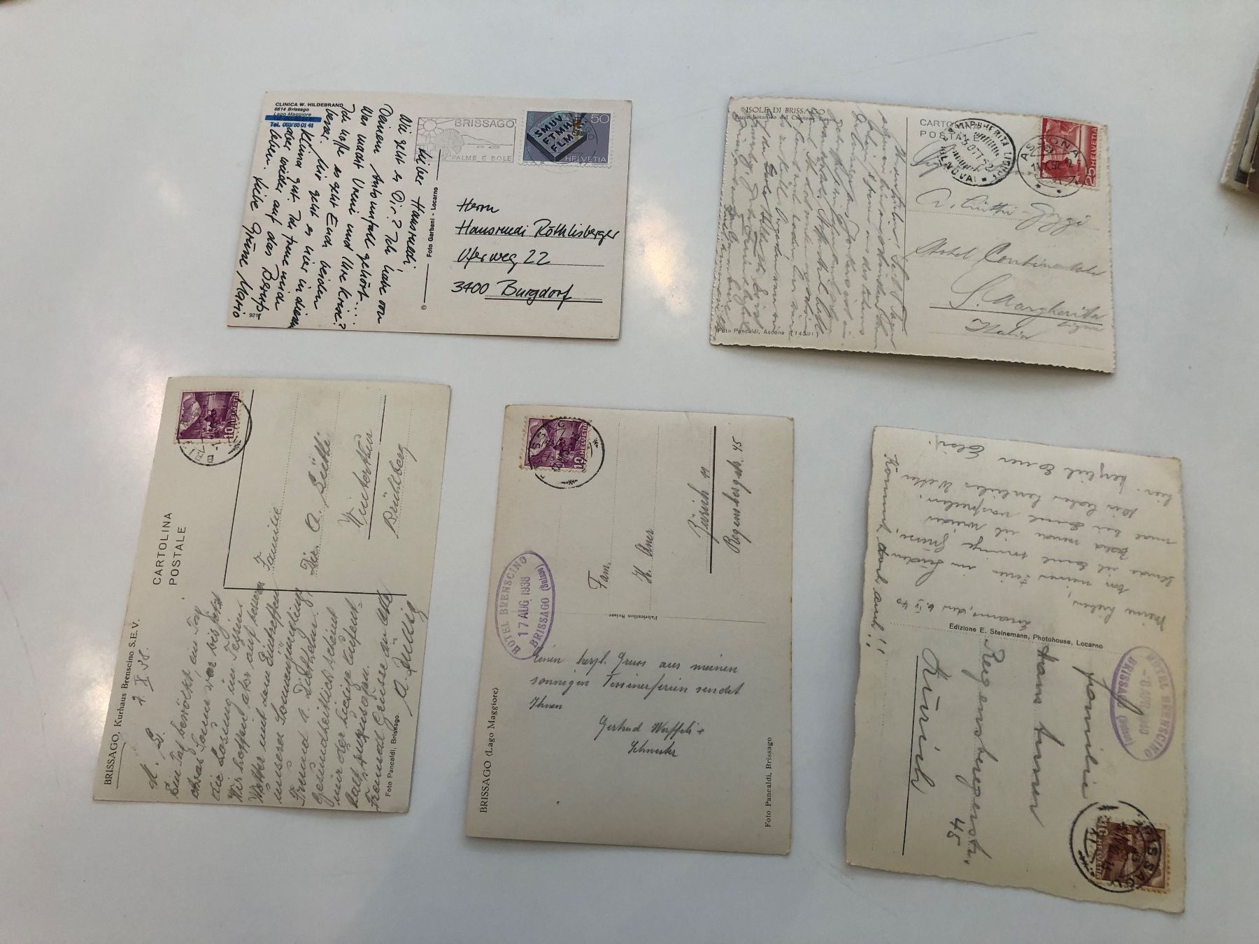 Cartoline postali: 5x alte Ansichtskarten BRISSAGO, Tessin – Usato da Lufingen venduto da Rac0 2